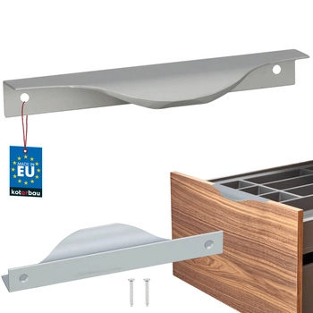 Uchwyt meblowy krawędziowy nowoczesny aluminium srebrny 128 mm