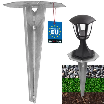 Podstawa do lamp ogrodowych wbijana do ziemi kotwa gruntowa 175 mm