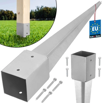 Podstawa słupa kotwa wbijana do ziemi stalowa 100x100x750 mm