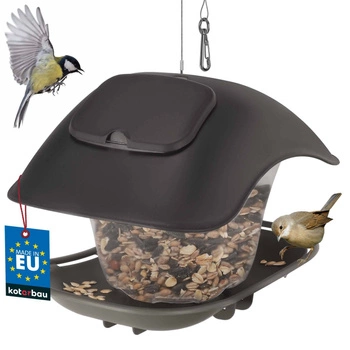 Karmnik domek dla ptaków plastikowy wieszany linka