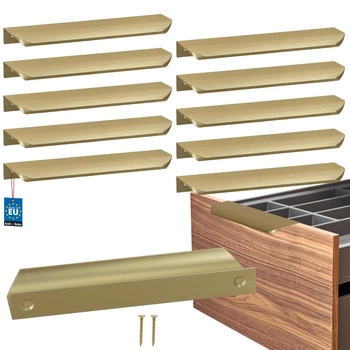 Uchwyt meblowy aluminium złoty mat 160/180 mm zestaw 10 szt