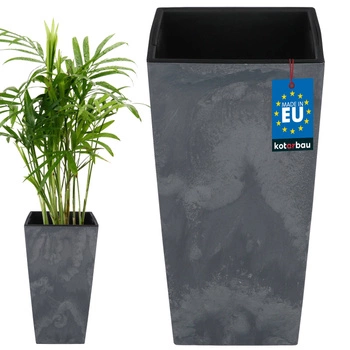 Doniczka z wkładem 265x265x500 mm struktura betonu