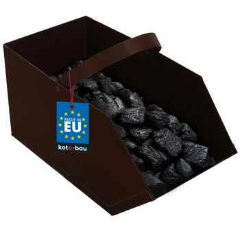 Węglarka stalowa pojemnik na węgiel popiół brązowa