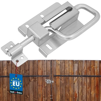 Zasuwa rygiel do drzwi furtki bramy ze sprężyną srebrny