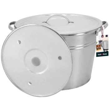 Garnek z pokrywką i wkładem do gotowania ocynkowany 25 l