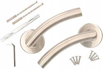 Zestaw klamka drzwiowa 130mm inox stal nierdzewna