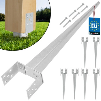 Podstaw słupa regulowana wbijana 0-160 mm zestaw 6 szt.