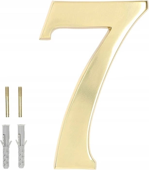 Cyfra numer domu "7" na drzwi 3d 20cm mosiądz
