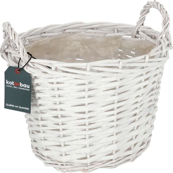 Kosz wiklinowy donica osłonka kwiaty choinka fi 31 cm - Kolor biały