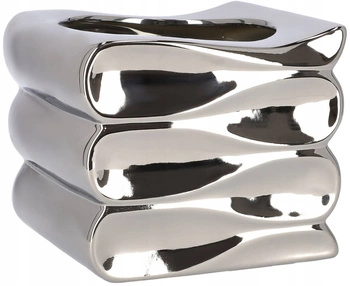 Doniczka ceramiczna donica osłona 15 cm srebrna