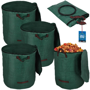 Kosz ogrodowy torba na liście trawę na zamek okrągły 270 l zestaw 3 szt.