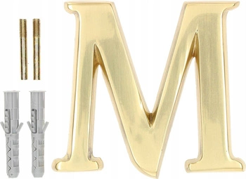 Litera "m" na dom drzwi elewację z mosiądzu 10 cm