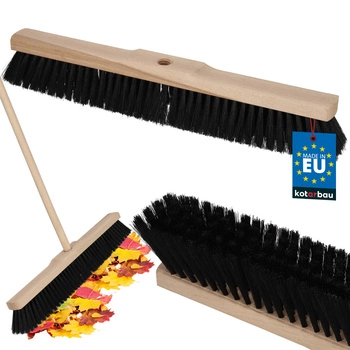 Szczotka drewniana do liści podłóg kostki nylon 50 cm