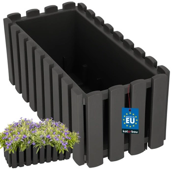 Doniczka skrzynka balkonowa na balustradę rustykalna szara 400 mm