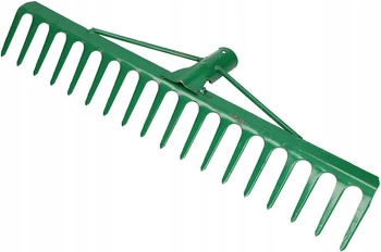 Grabie ogrodowe wzmocnione 18-zębne grabki metalowe - Kolor zielony