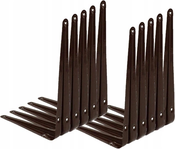 Kątownik pod półkę wspornik podpórka 20x15 cm 10 szt. - Kolor brązowy