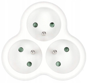 Rozgałęźnik sieciowy 3 gniazda złodziejka z uziemieniem