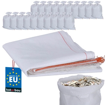 Worek polipropylenowy na gruz piasek węgiel 30 kg 50x80 cm zestaw 20 szt.