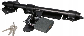 Rygiel 270mm zasuwa garażowa drzwi bram z kłódką - Kolor czarny