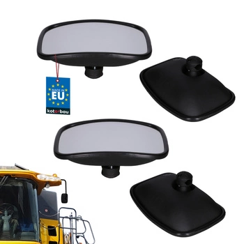 Lusterko uniwersalne panoramiczne z gałką czarne 265x185 mm zestaw 2 szt.