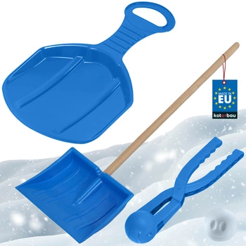 Zestaw do zabawy na śniegu łopata dla dzieci jabłuszko automat do śnieżek niebieski