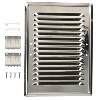 Kratka wentylacyjna kominkowa metalowa 14x21 łapki - Kolor nierdzewny