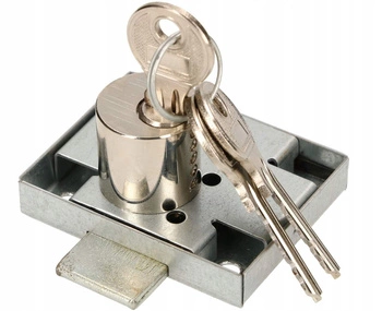 Zamek meblowy lewy do szafki barku klucze 45x56mm