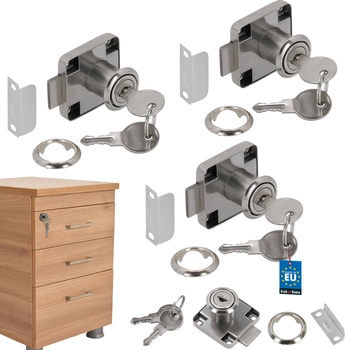 Zamek meblowy kwadratowy do szafki barku 40x40 - 3 szt.