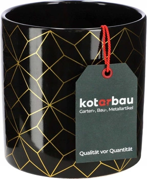 Doniczka ceramiczna fi 12 donica osłonka na kwiaty - Kolor złoty