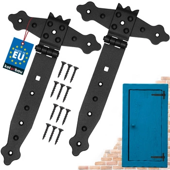 Zawias altanowy krzyżowy czarny 200 mm zestaw 2 szt.