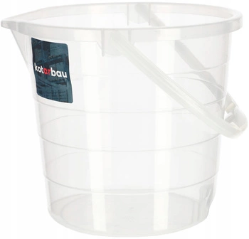 Wiadro transparentne z dzióbkiem lejkiem skalą - 10l