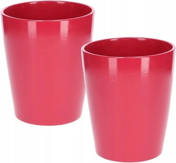 Doniczka osłonka ceramiczna na kwiaty 12 cm różowa - 2 szt.