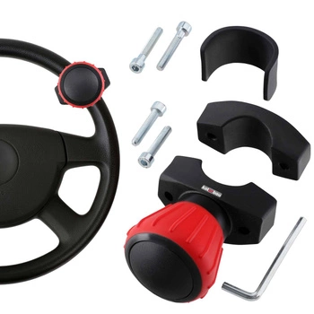 Gałka na kierownicę łożyskowana do traktora ciągnika maszyn czerwona 9 cm