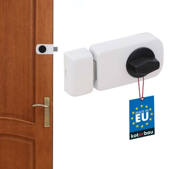 Zamek nawierzchniowy do drzwi bramy biały 50 mm