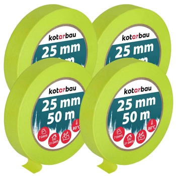 Taśma malarska papierowa neon 25 mm 50 m zestaw 4 szt.
