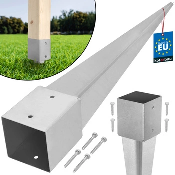 Podstawa słupa kotwa wbijana do ziemi stalowa 120x120x750 mm