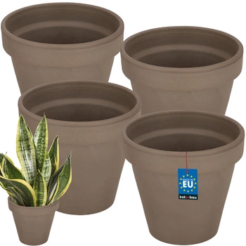 Doniczka gliniana ceramiczna terakota fi 15 zestaw 4 szt.