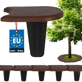 Obrzeże trawnika palisada z najazdem plastikowy brązowy 3,8 m