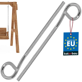 Hak huśtawkowy wkręcany nierdzewny M8 210 mm zestaw 2 szt