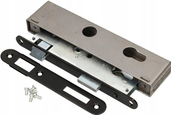 Zamek wpuszczany lewy 72x34 mm na wkład + puszka