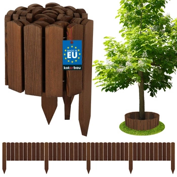 Płotek ogrodowy palisada obrzeże drewniany wbijany brązowy 200x20 cm