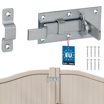 Zasuwa odgięta uniwersalna do drzwi furtki bramki stalowa 100 mm