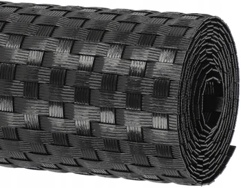 Taśma panelowa osłona ogrodzeniowa rattan 19x255 cm czarna