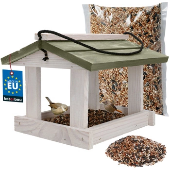 Karmnik budka domek dla ptaków drewniany karma 0,5kg