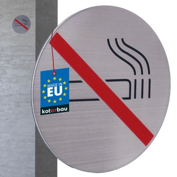 Znak tabliczka zakaz palenia piktogram samoprzylepny stal nierdzewna 7 cm