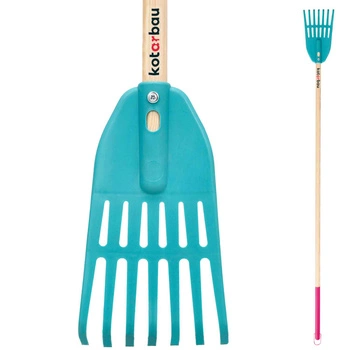 Grabie plastikowe 7-zębne z drewnianym trzonem