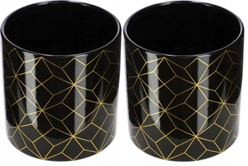 Doniczka ceramiczna fi 12 donica osłonka na kwiaty 2 szt. - Kolor złoty