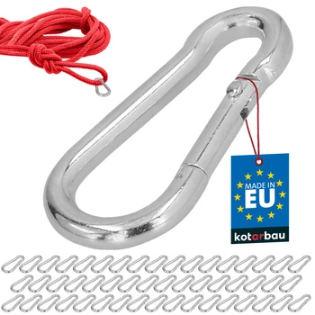 Karabińczyk strażacki do huśtawki liny hamaka metalowy 40 mm zestaw 50 szt.