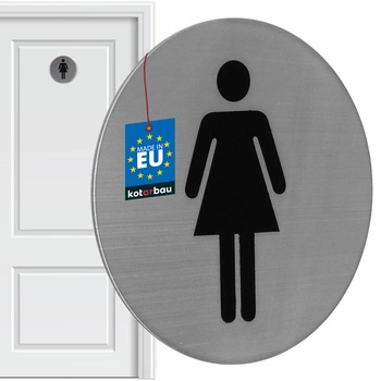 Znak tabliczka na drzwi wc dla kobiet piktogram samoprzylepny stal 7 cm