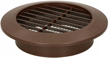 Kratka osłona wentylacyjna okrągła fi 70 mm z siatką - Kolor brązowy